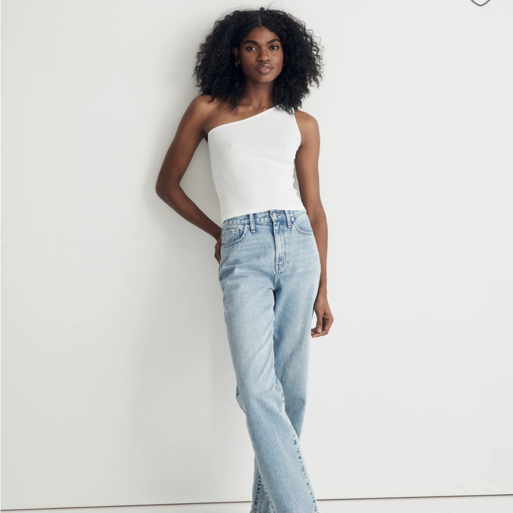 Madewelll White One-Shoulder Women's Top